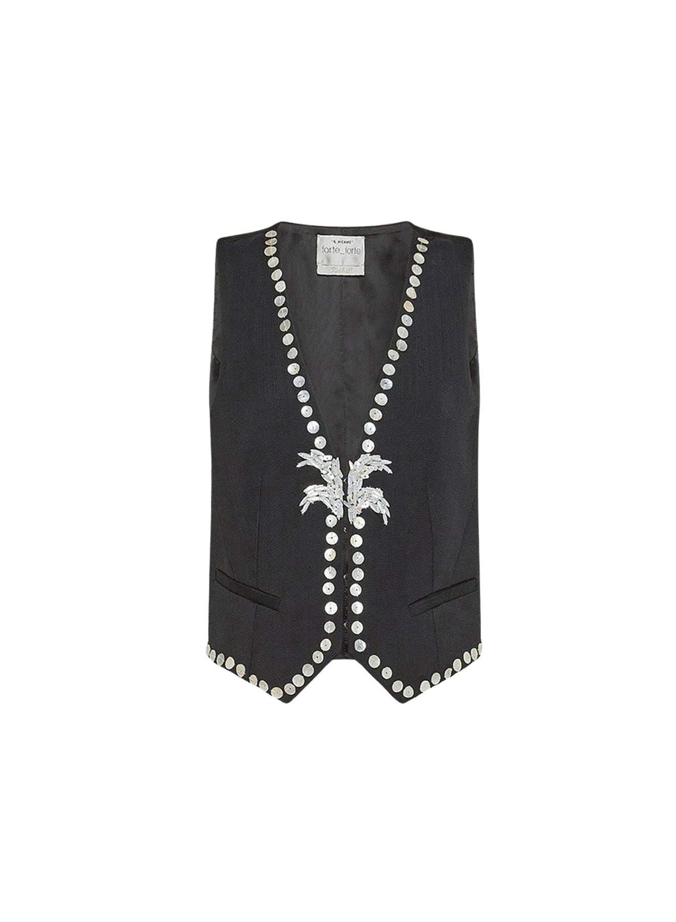 Gilet en laine mélangée brodé de perles - Abisso