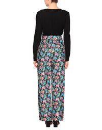 Black Mecanic Flower Pantalon - Black Mecanic Flower