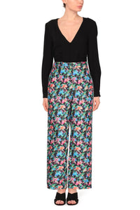 Pantalon à imprimé fleurs - Black Wild Garden