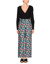 Black Mecanic Flower Pantalon - Black Mecanic Flower