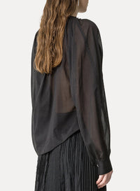 Chemise bohème en soie - Nero