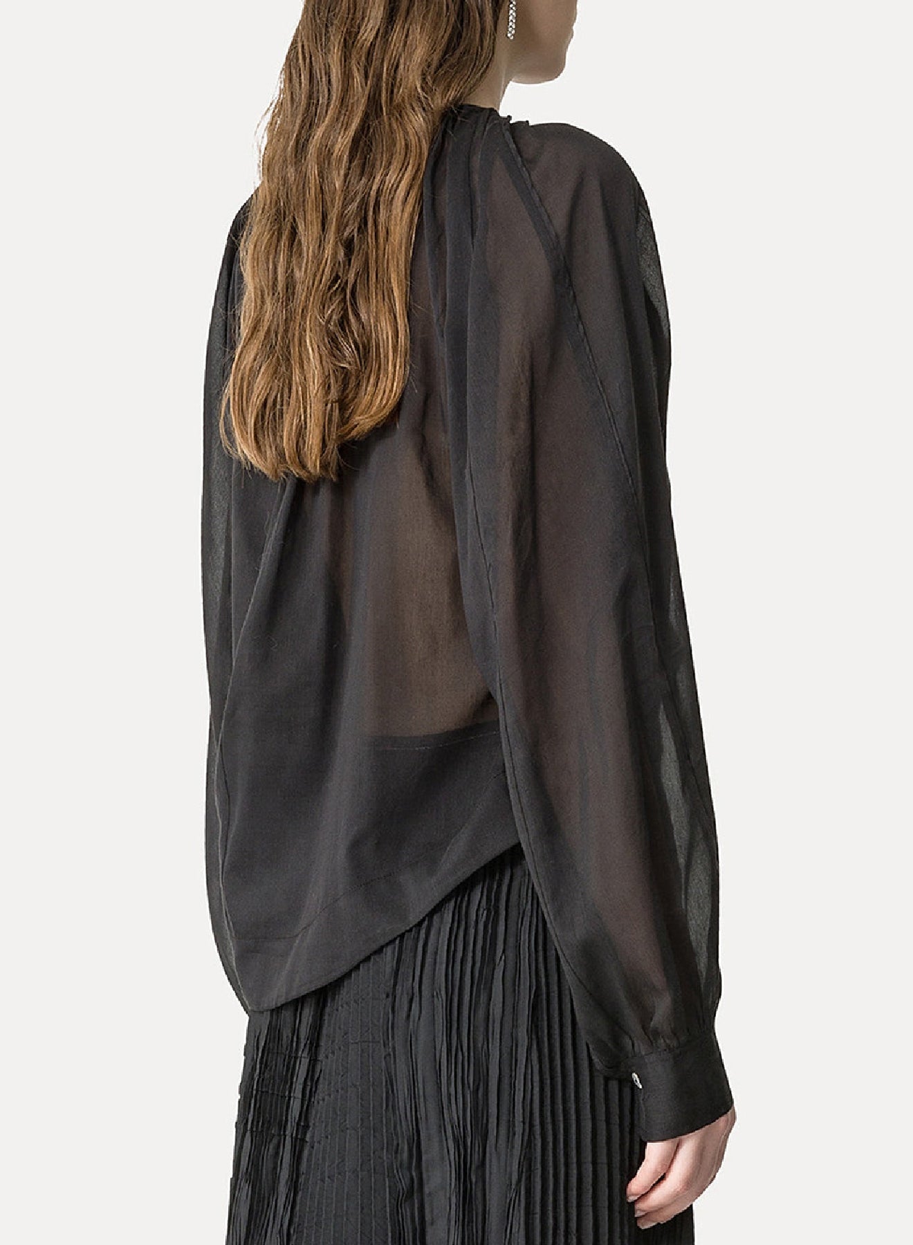 Chemise bohème en soie - Nero