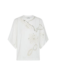 Pearl suite embroidered T-shirt - Bianco