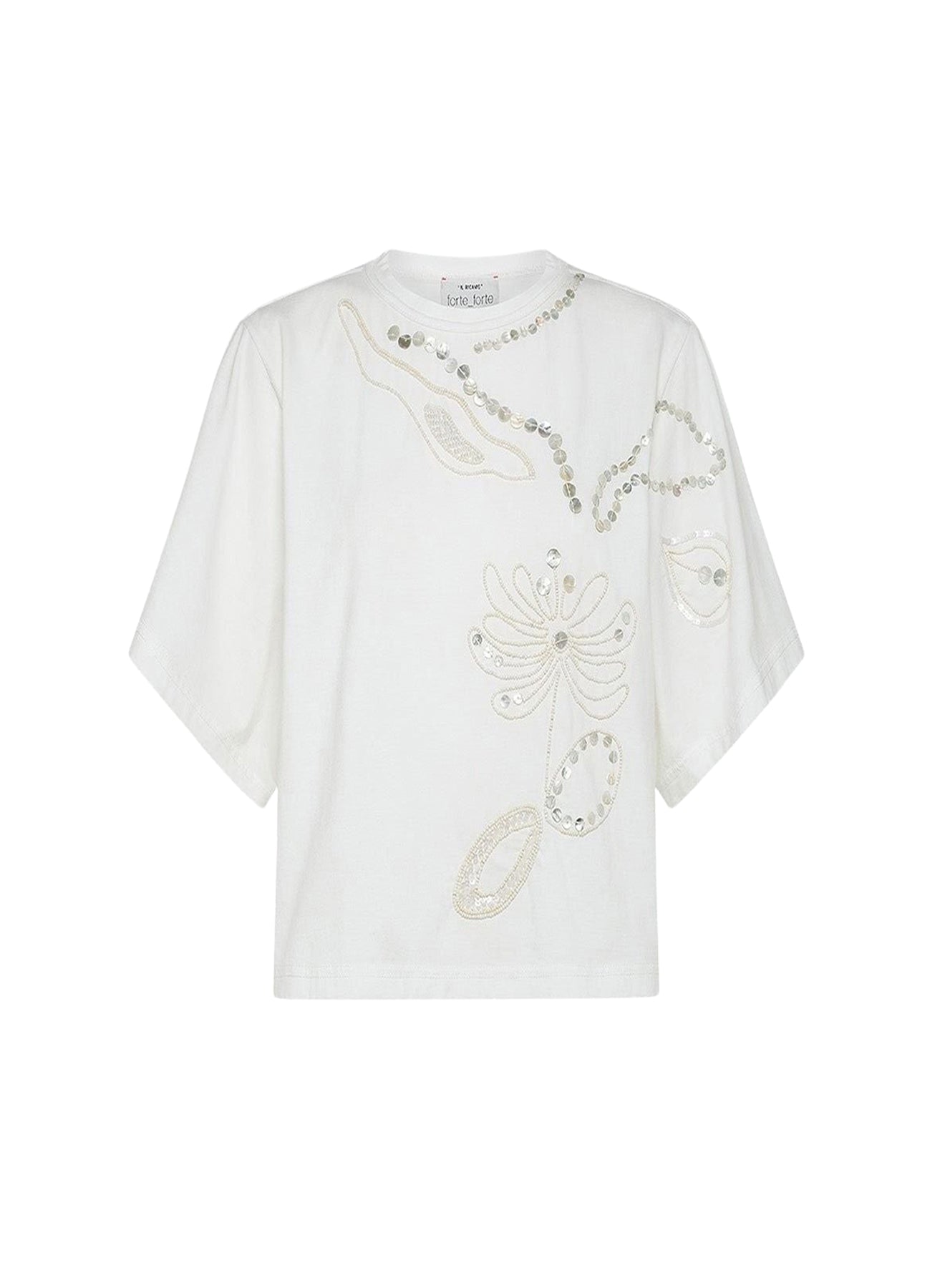 Pearl suite embroidered T-shirt - Bianco