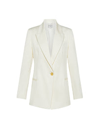 Veste en sergé de coton mercerisé - Ivory