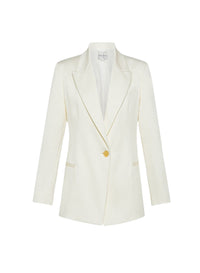 Veste en sergé de coton mercerisé - Ivory