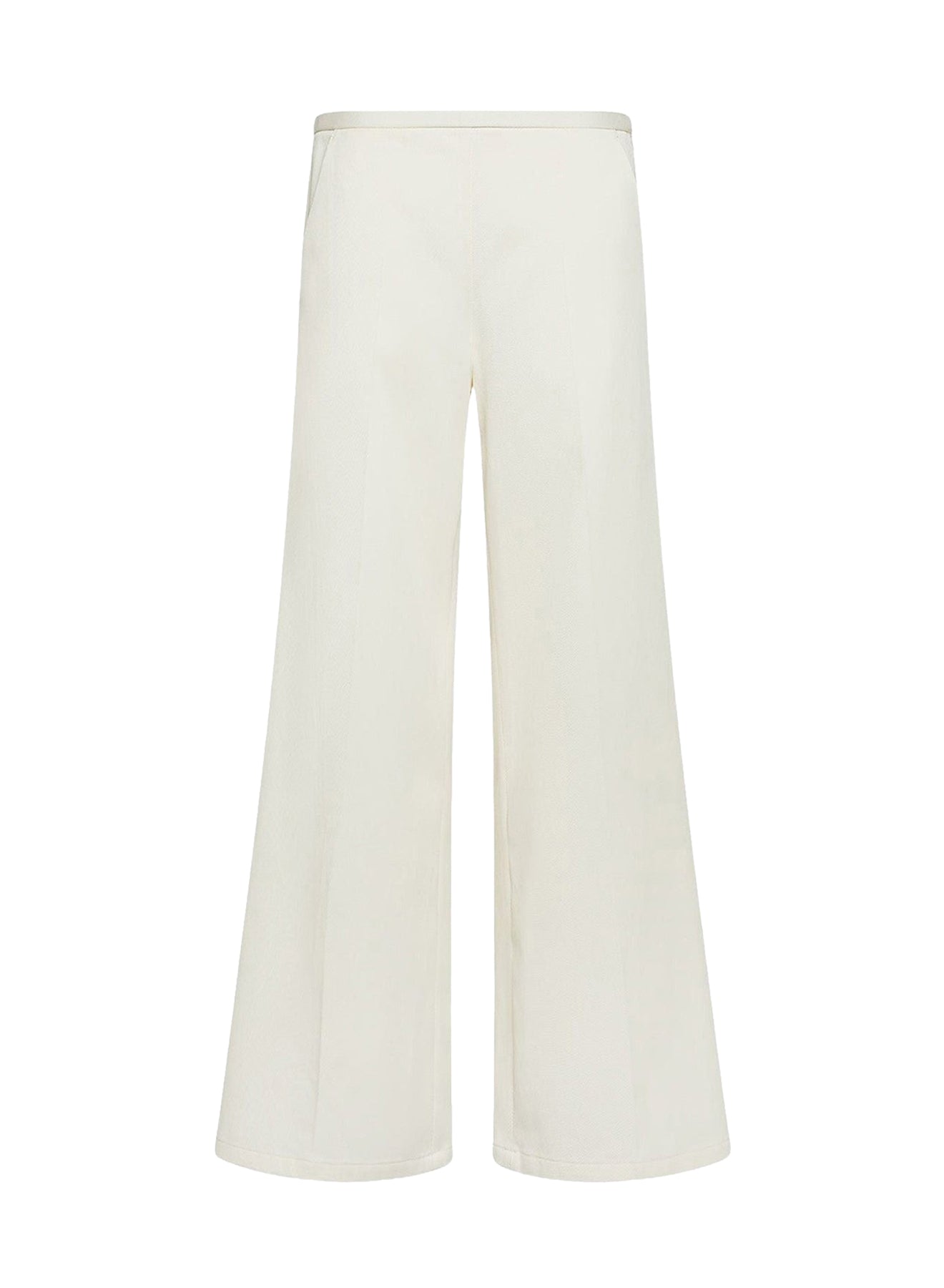 Pantalon évasé en sergé de coton - Ivory