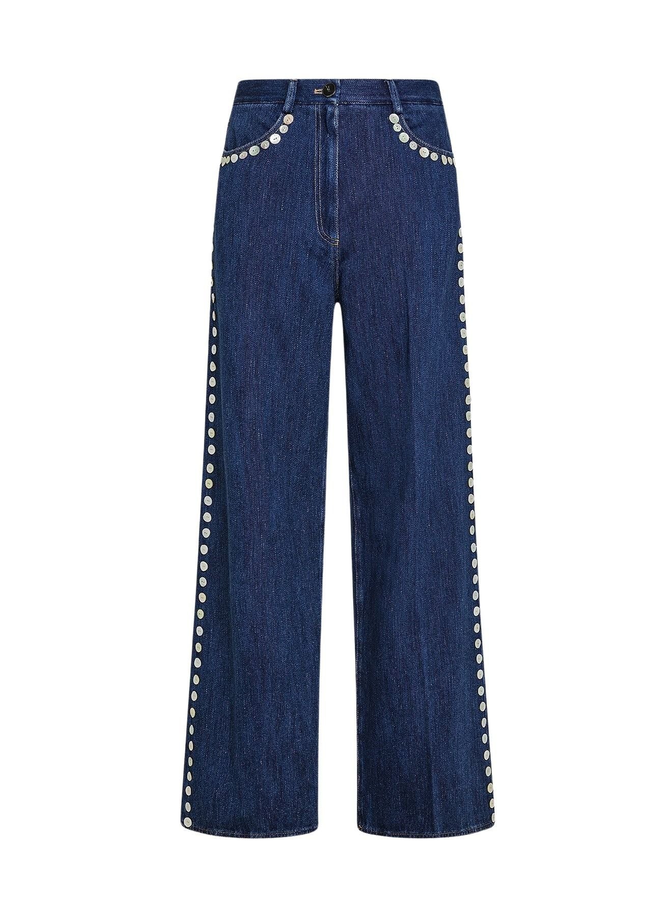 Pantalon 5 poches à paillettes - Indigo