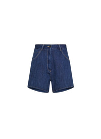 Short en denim de coton Cavalry - Indigo