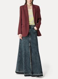 High-waisted denim skirt - Blue Black