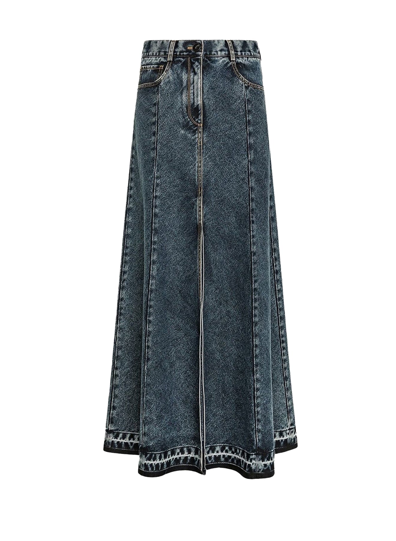 Jupe à taille haute en denim - Blue Black
