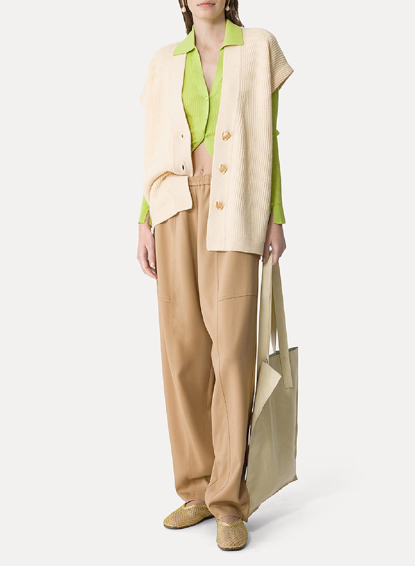 Pantalon cargo élastique - Oyster