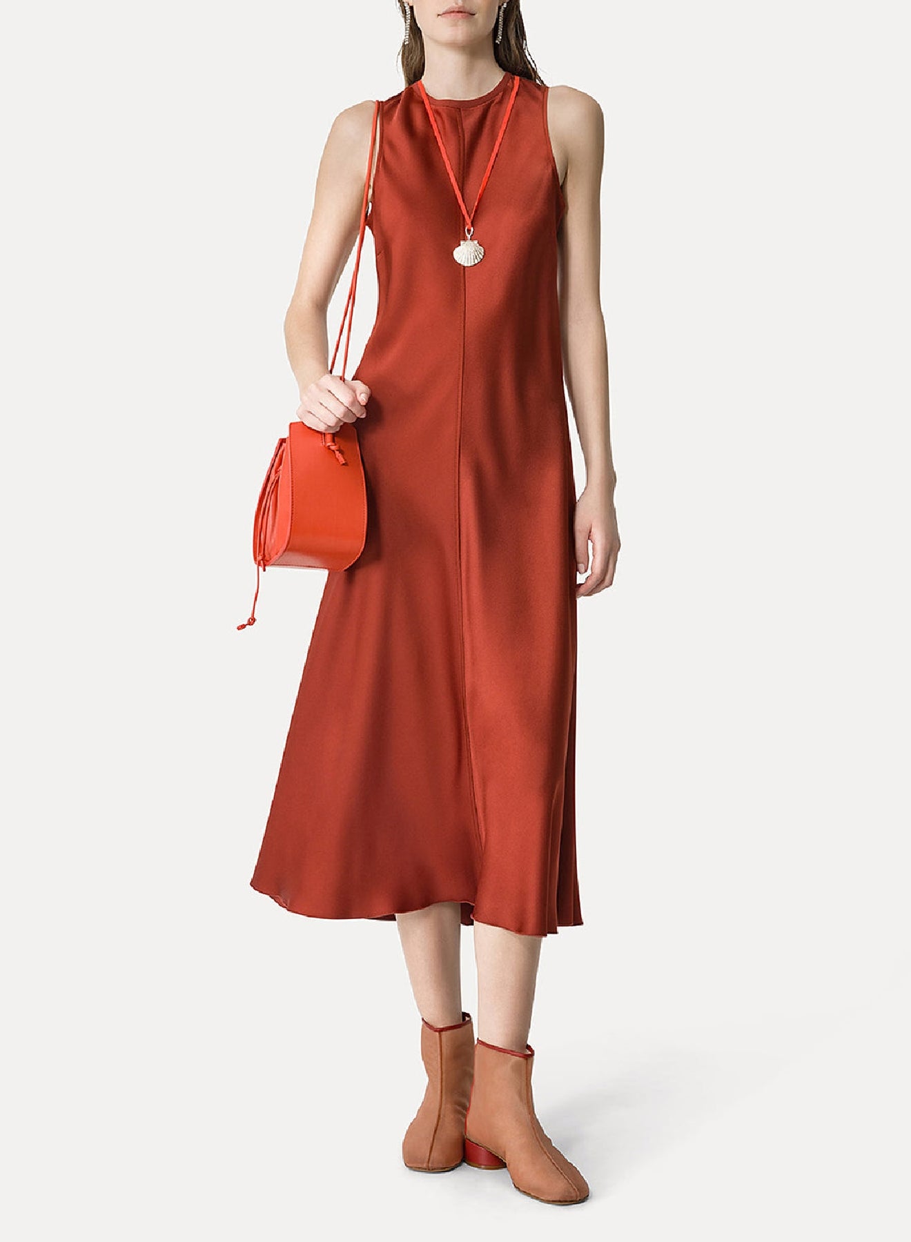 Silk choker dress - Oyster