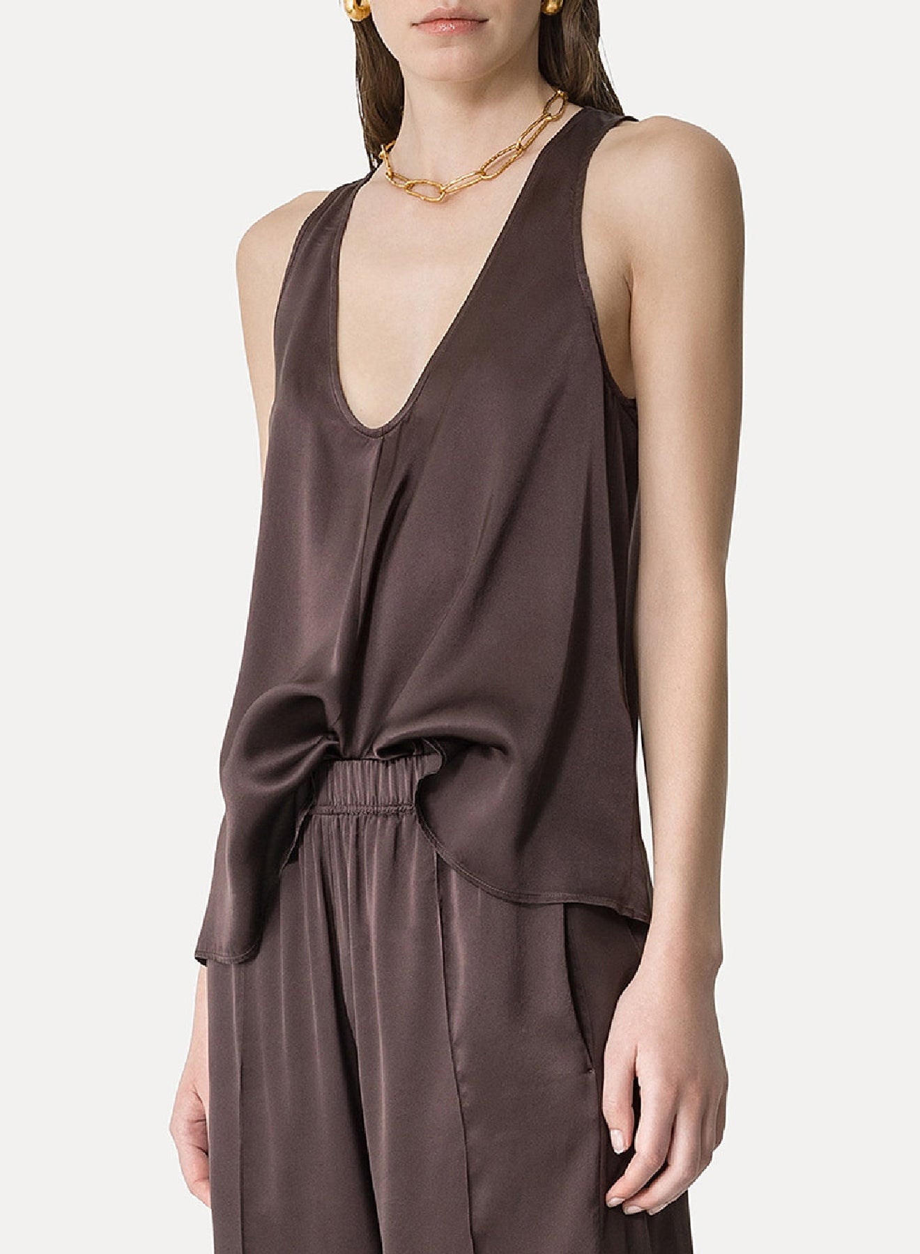 Elegant silk top - Lava