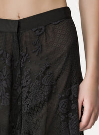 Trousers with leather patchwork - Nero