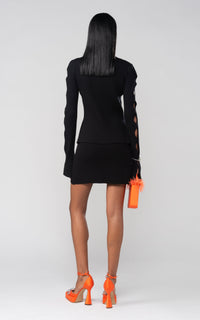 Wavy cut-out jumper - Black