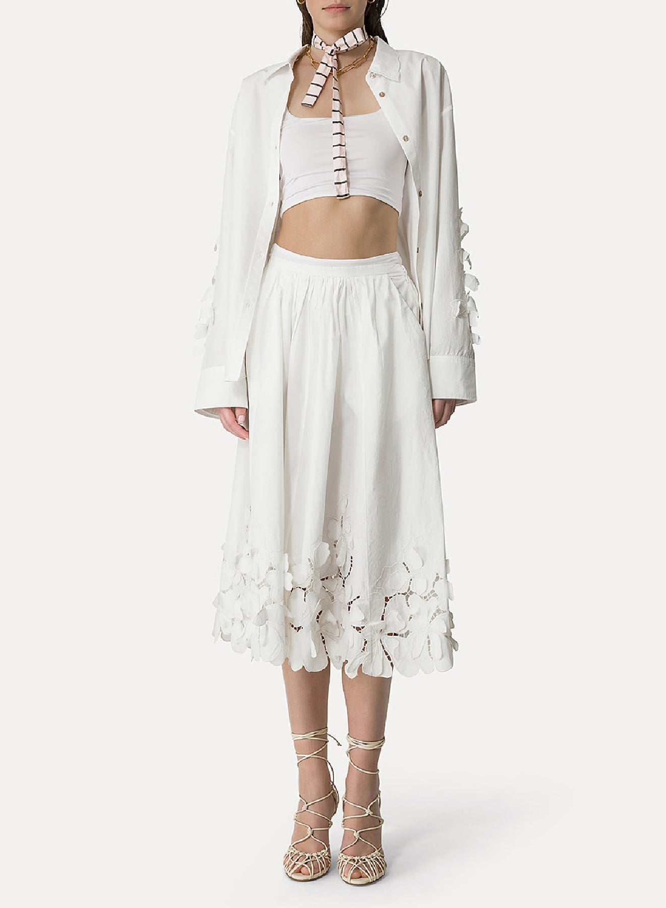 Chemise brodée - Bianco