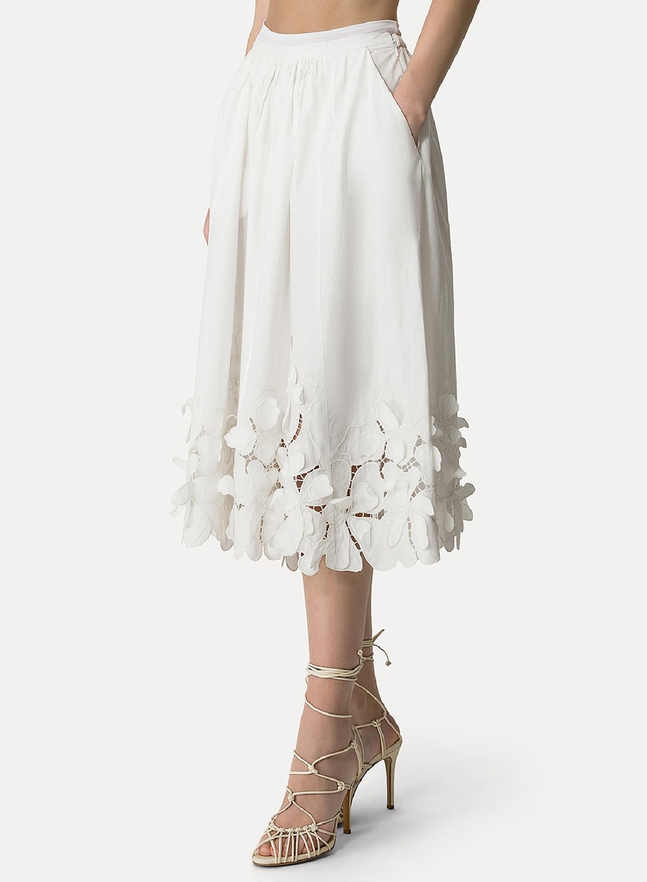 Jupe à taille haute - Bianco