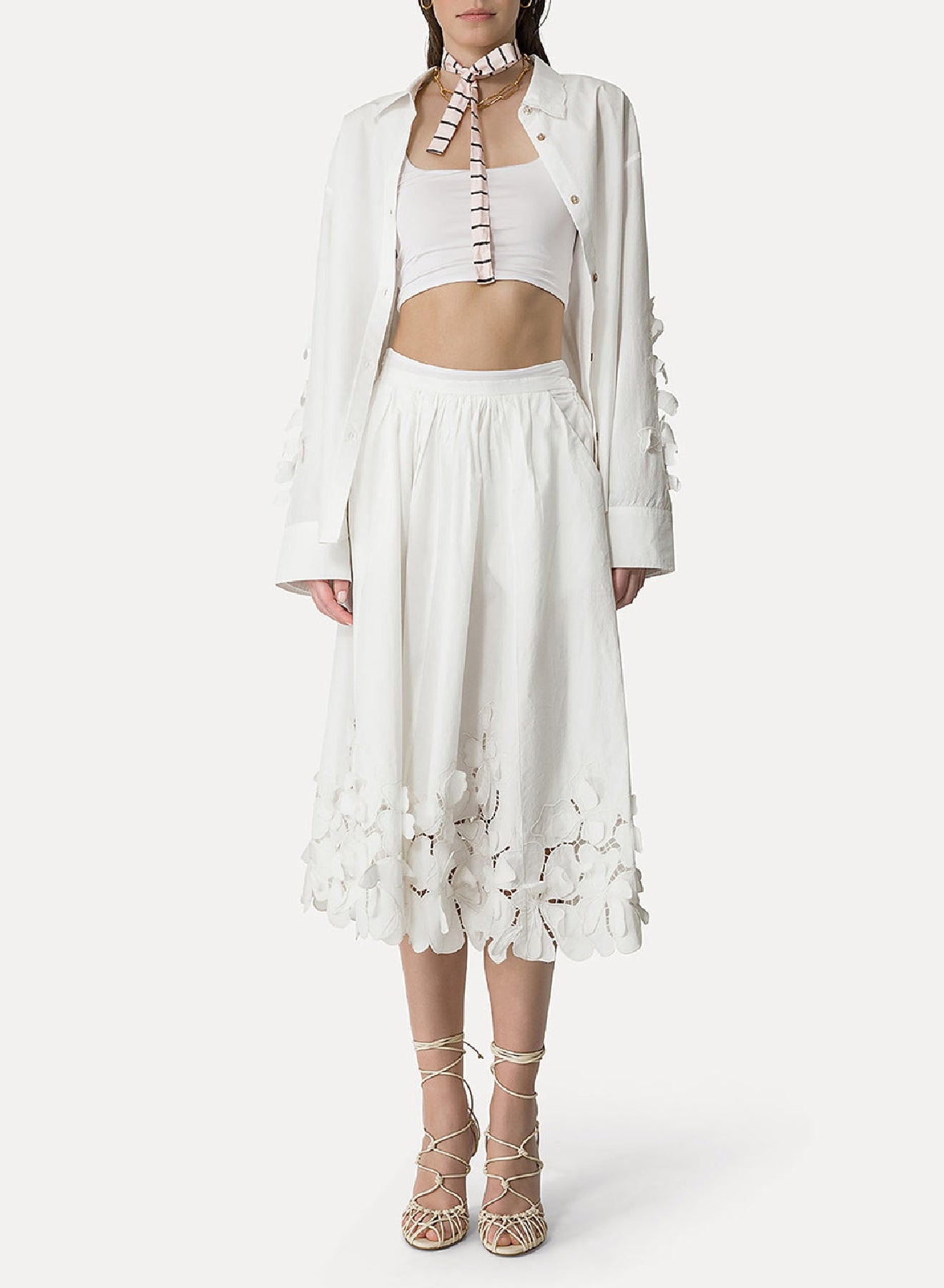 Jupe à taille haute - Bianco