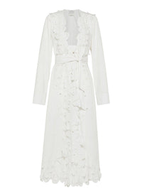 Robe avec pluie de pétales incrustés - Blanc