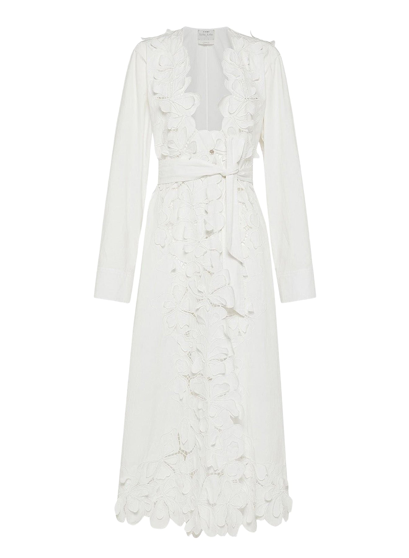 Robe avec pluie de pétales incrustés - Blanc
