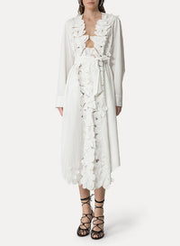 Robe avec pluie de pétales incrustés - Blanc