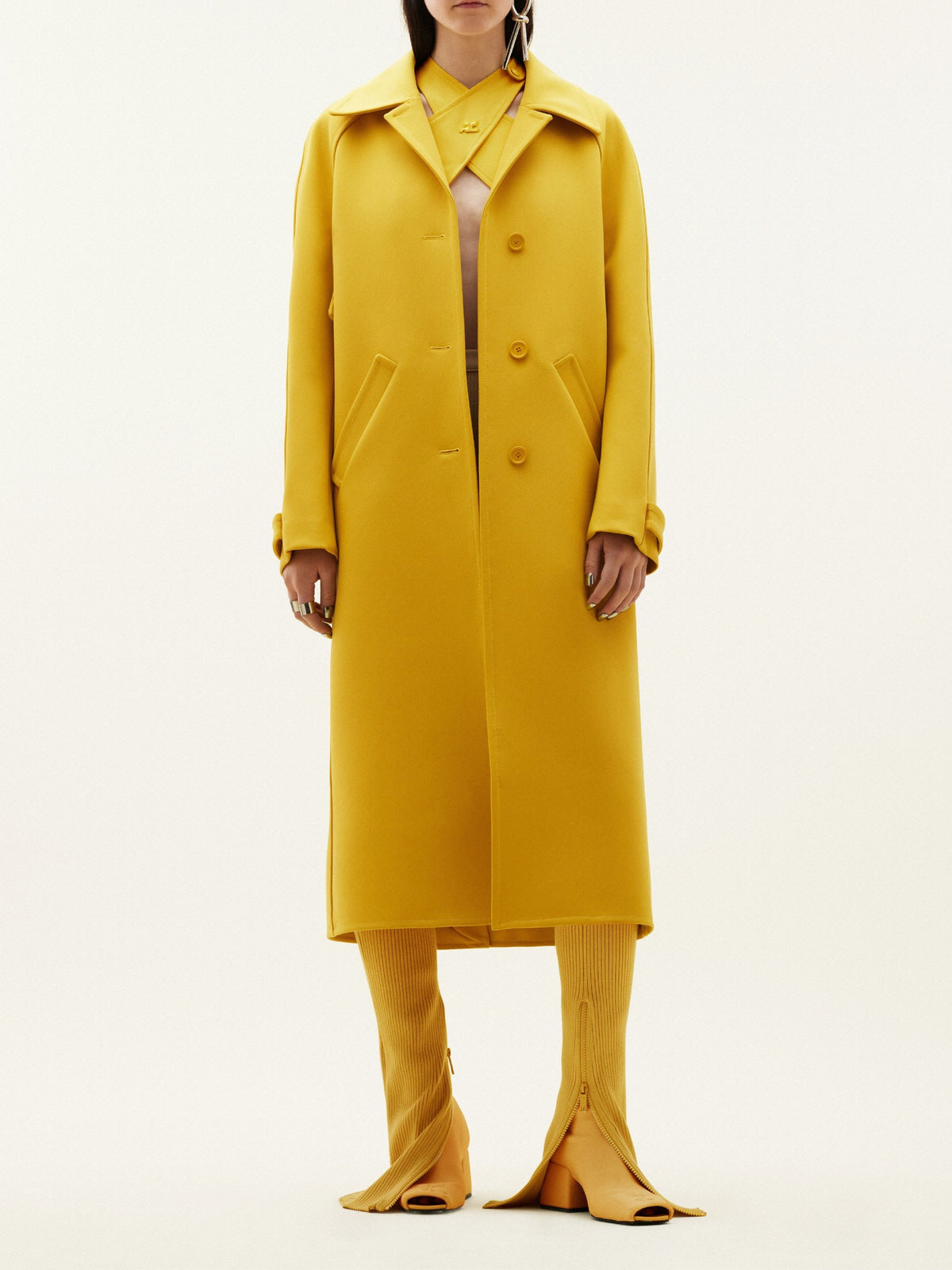 Manteau parka avec bas volet - Ocre