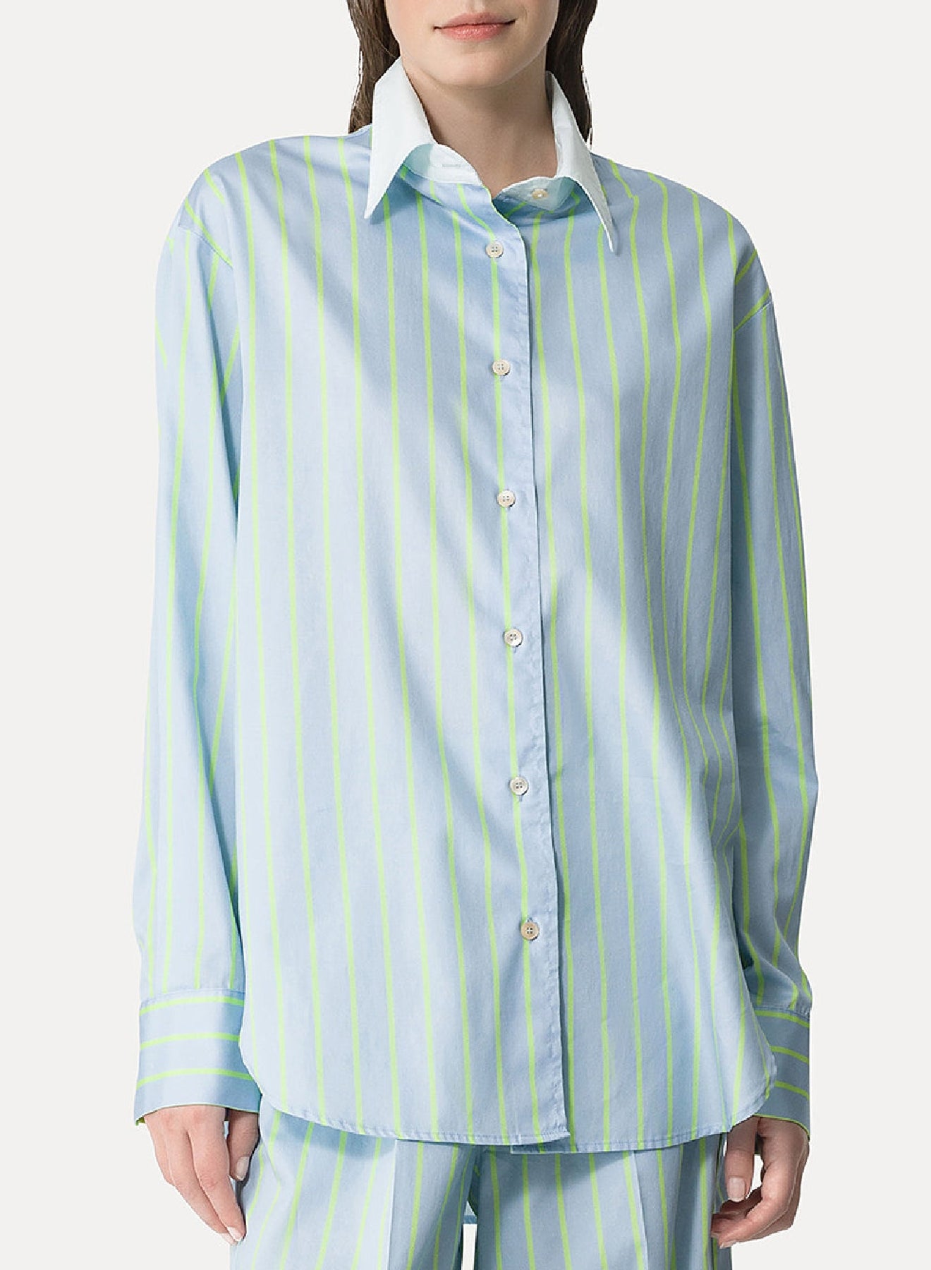 Chemise en satin à rayures - Nuage