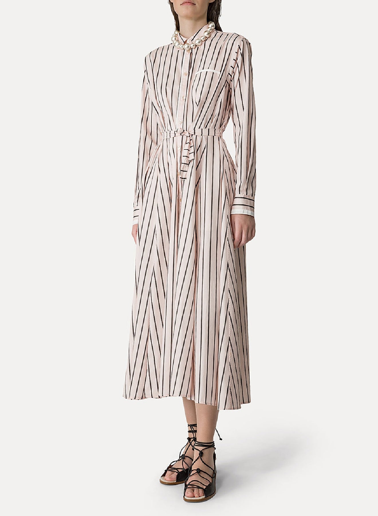 Robe à taille ceinturée - Oyster