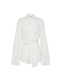 Chemise avec ceinture à la taille - Bianco