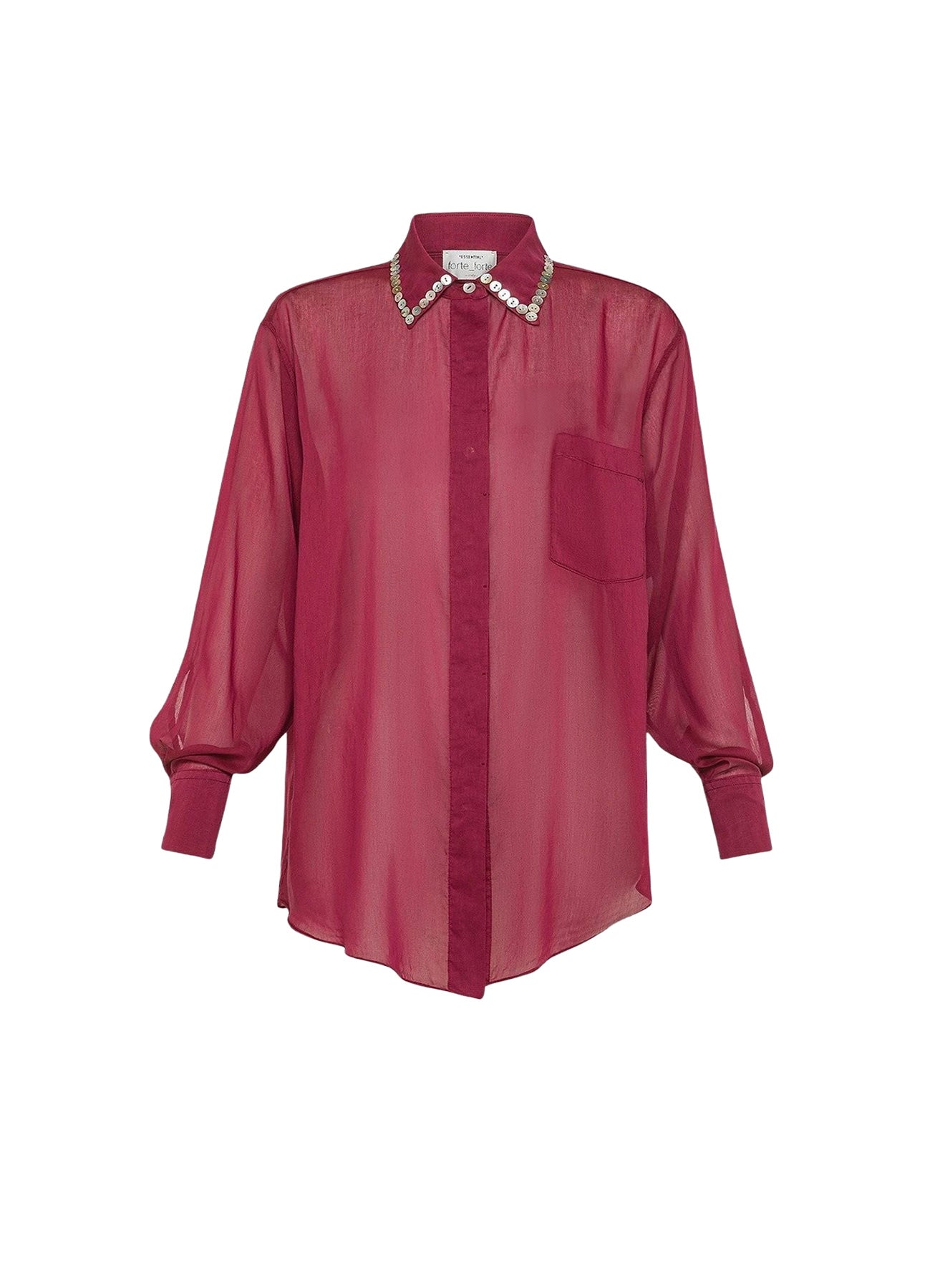 Chemise avec broderie de perles en soie mélangée - Ruby