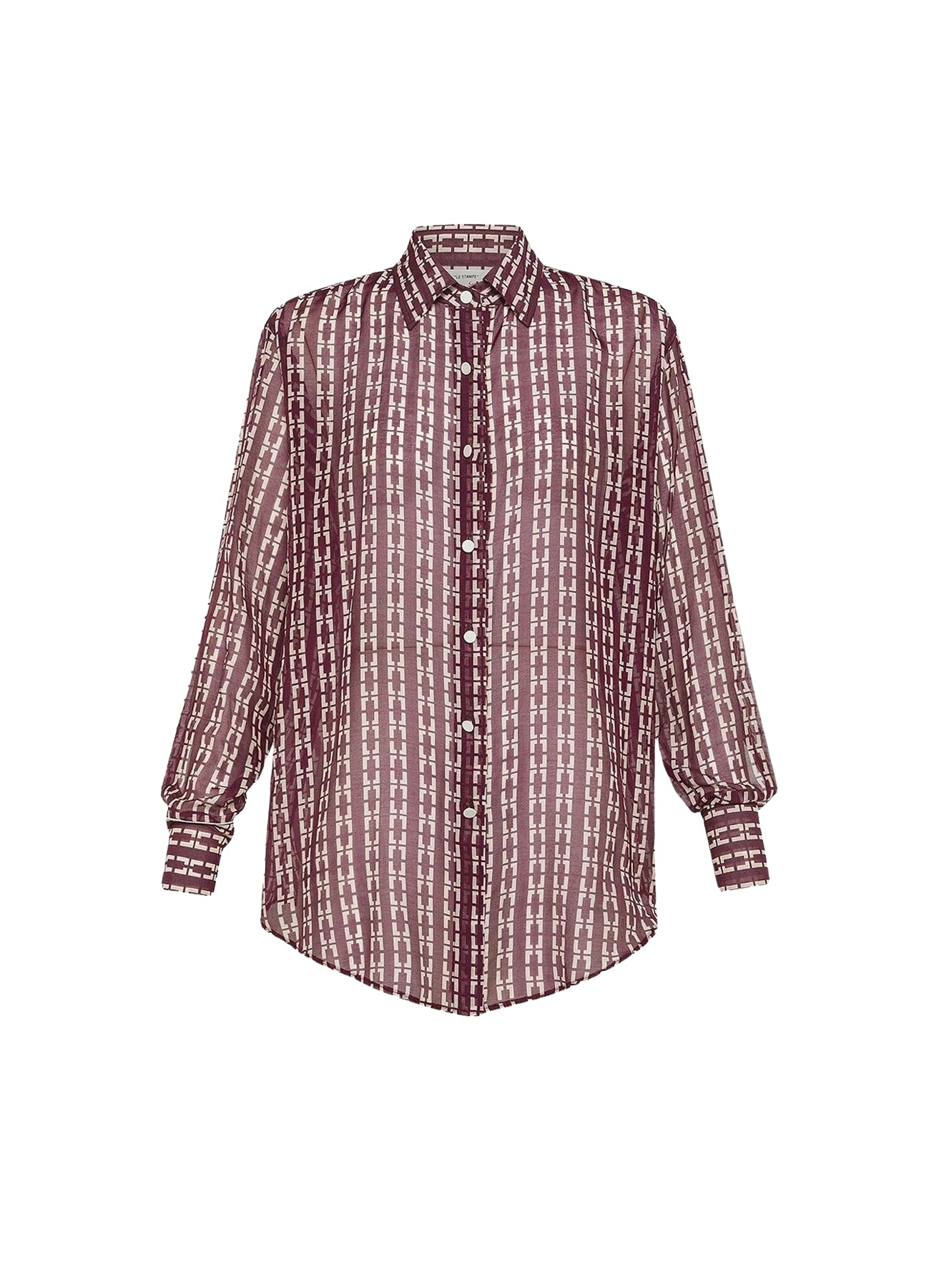 Chemise oversize imprimé "Chaonette" en soie - Ruby
