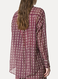 Chemise oversize imprimé "Chaonette" en soie - Ruby