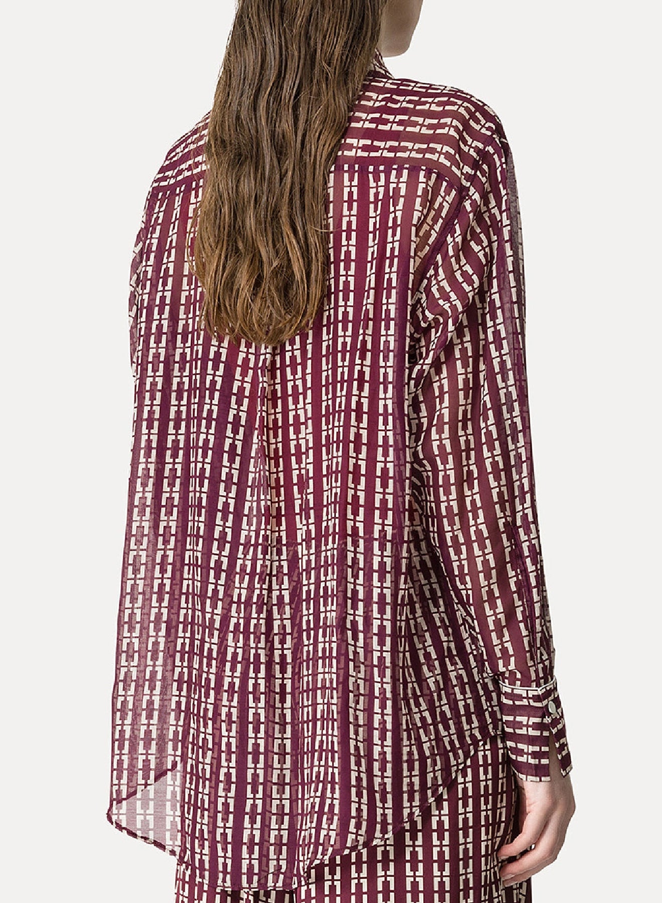 Chemise oversize imprimé "Chaonette" en soie - Ruby