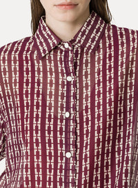 Chemise oversize imprimé "Chaonette" en soie - Ruby