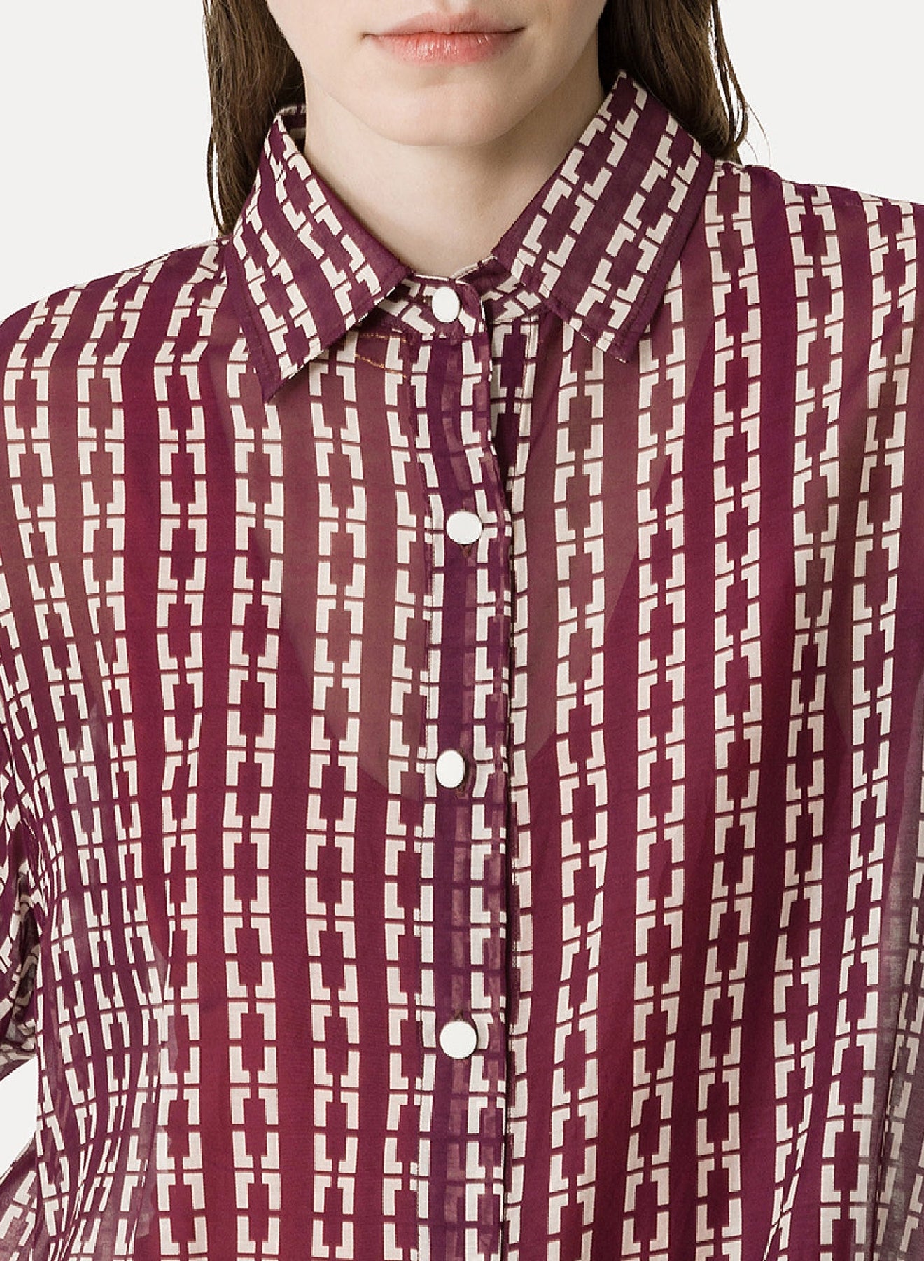 Chemise oversize imprimé "Chaonette" en soie - Ruby