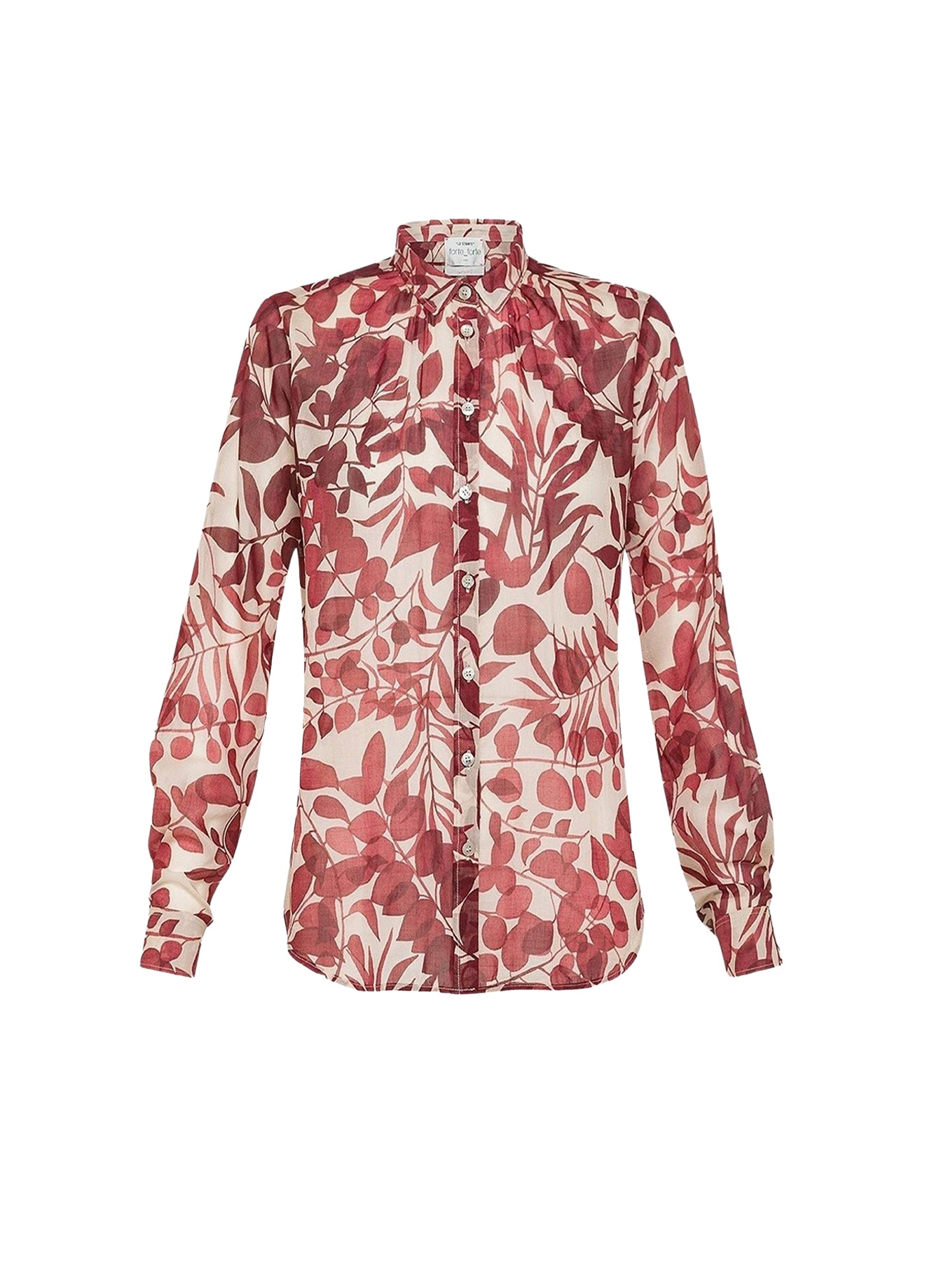 Chemise regular imprimé "Nuages Fleuris" en soie - Lacca