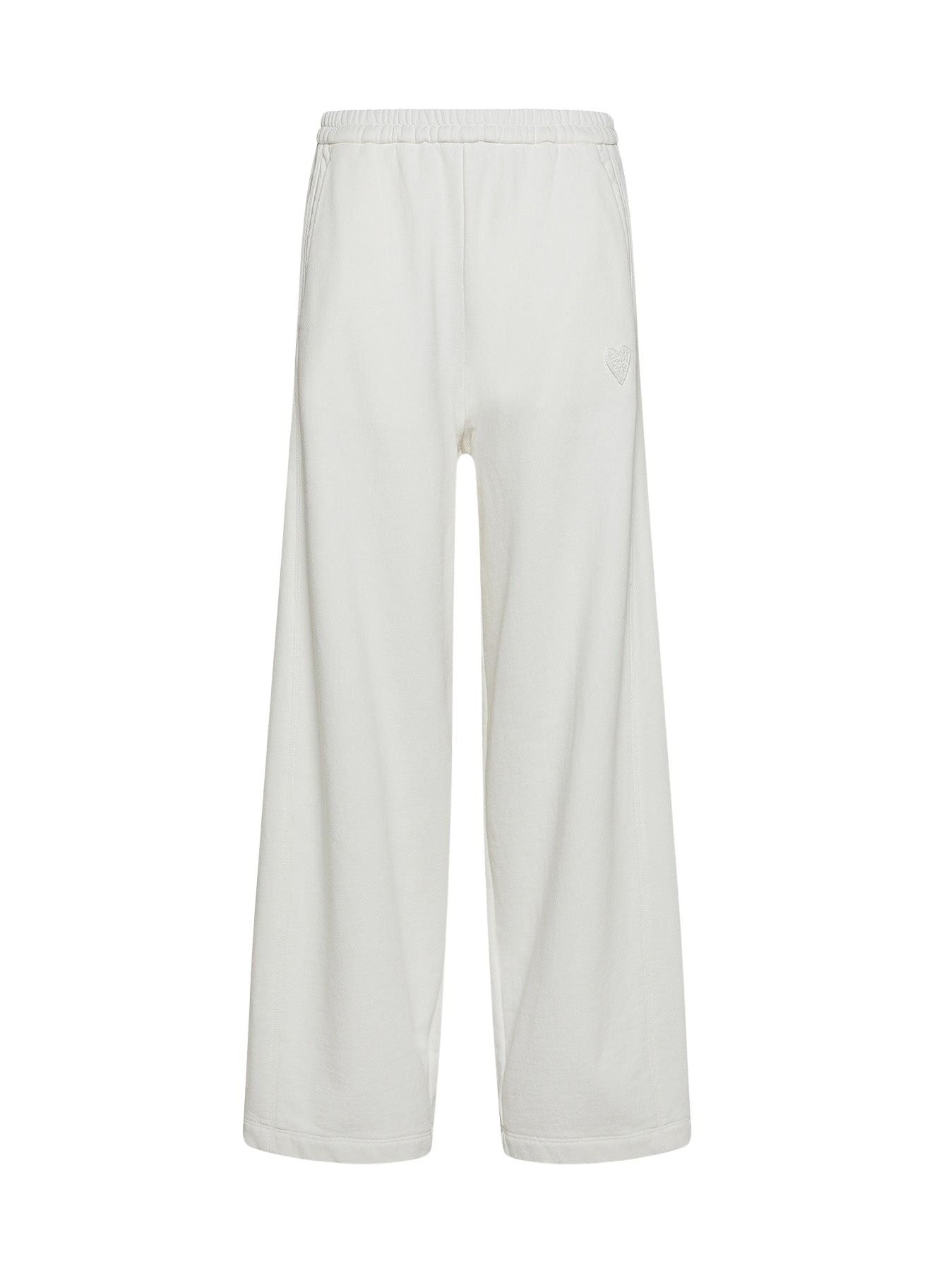 Straight-leg high-waisted trousers - Bianco