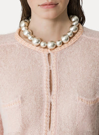 Pull à col rond en laine mélangée - Oyster