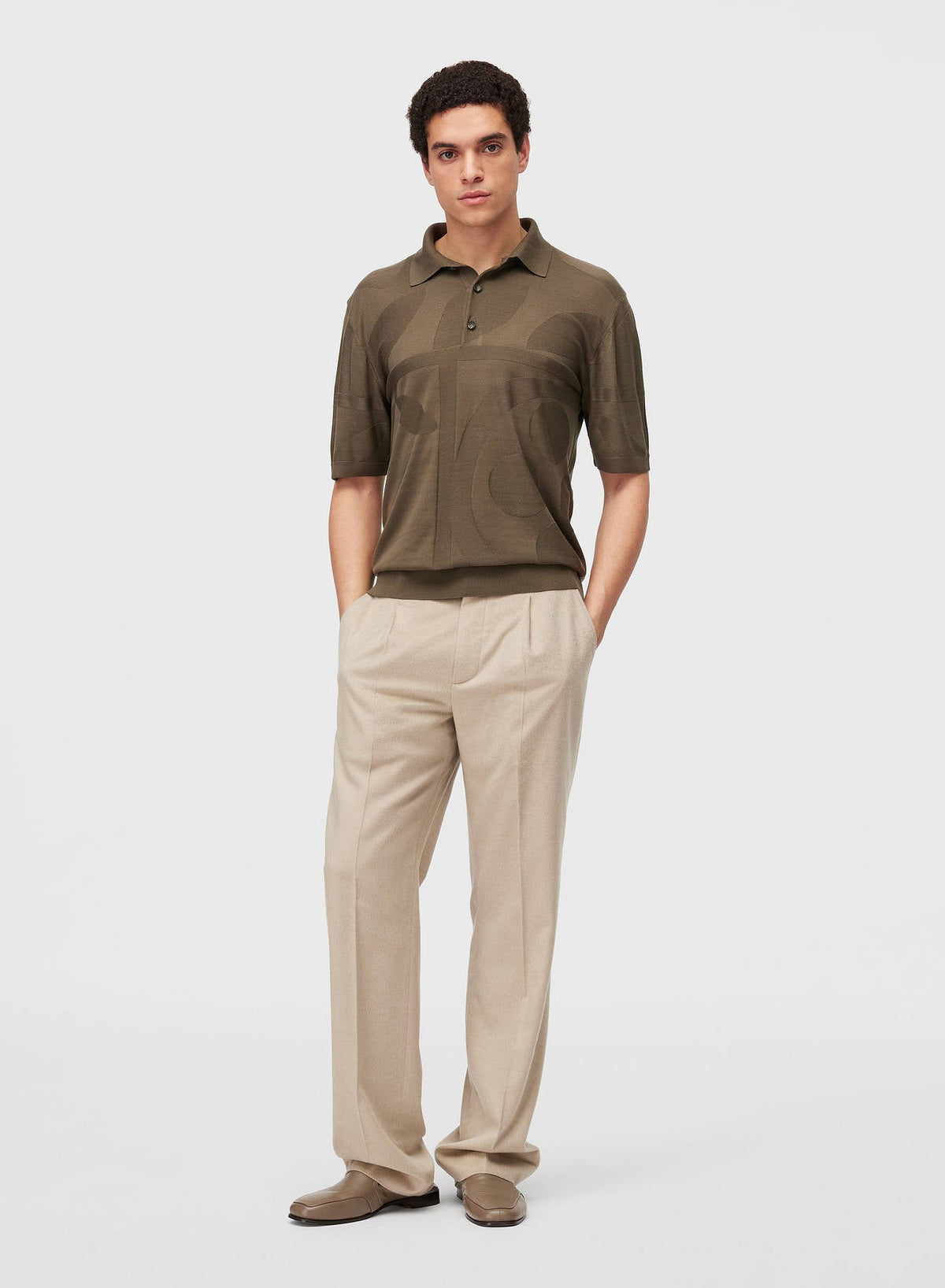 MILITARY GREEN BOTANICAL POLO
