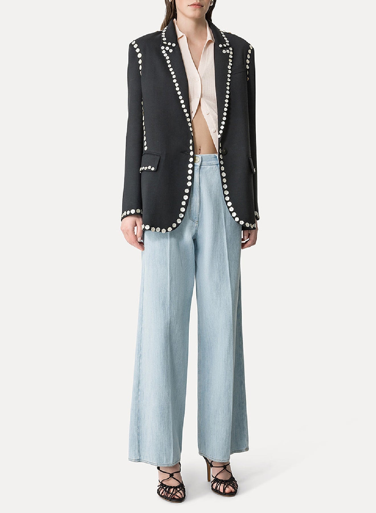 Cardigan polo en laine - Ivory