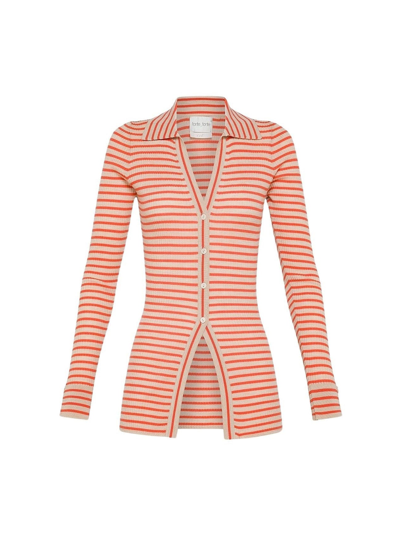 Wool polo cardigan - Lacca