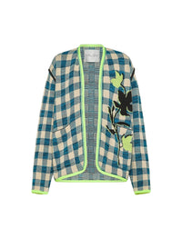 Veste à carreaux en laine - Peacock