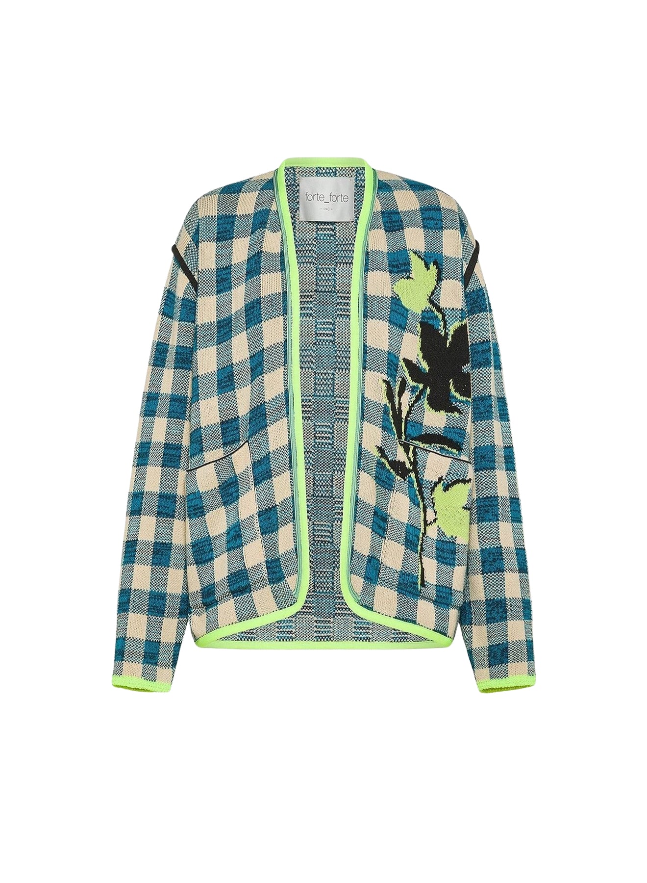 Veste à carreaux en laine - Peacock