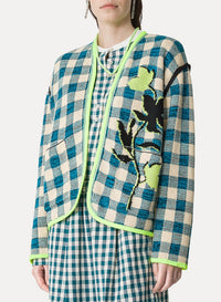 Veste à carreaux en laine - Peacock