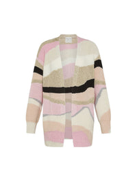 Cardigan Graphique en laine mélangée - Oyster