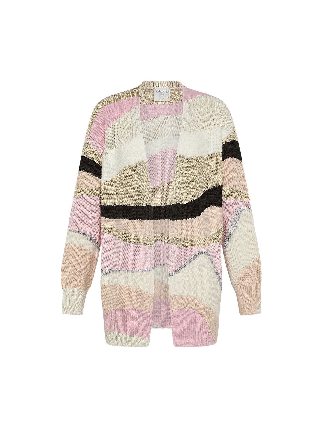 Cardigan Graphique en laine mélangée - Oyster