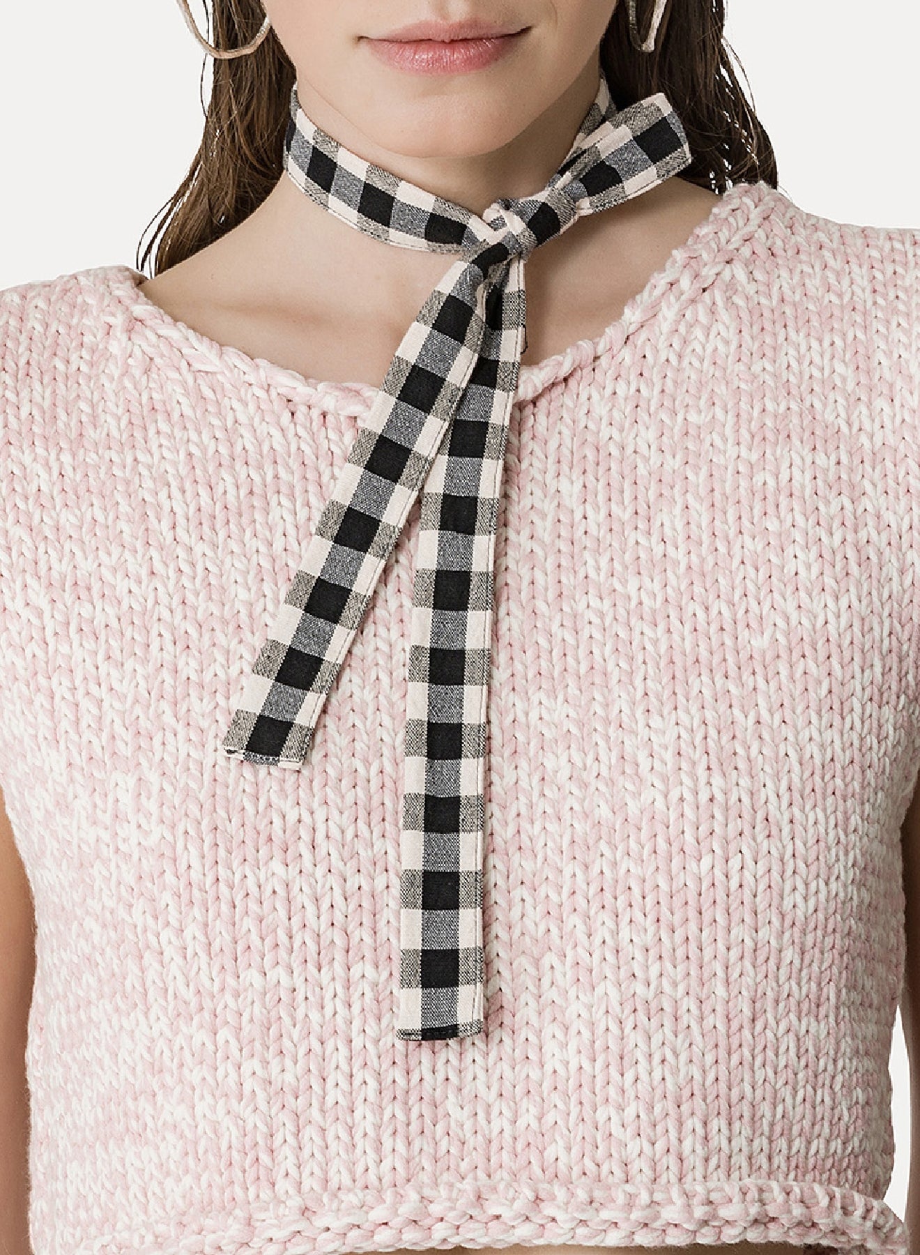 Pull col rond en soie mélangée - Oyster
