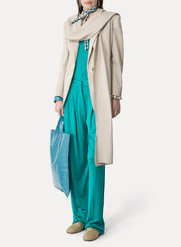 Cabas porté épaule en cuir brillant - Peacock