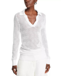 Pull Agnes tricoté en zig zag - Off White